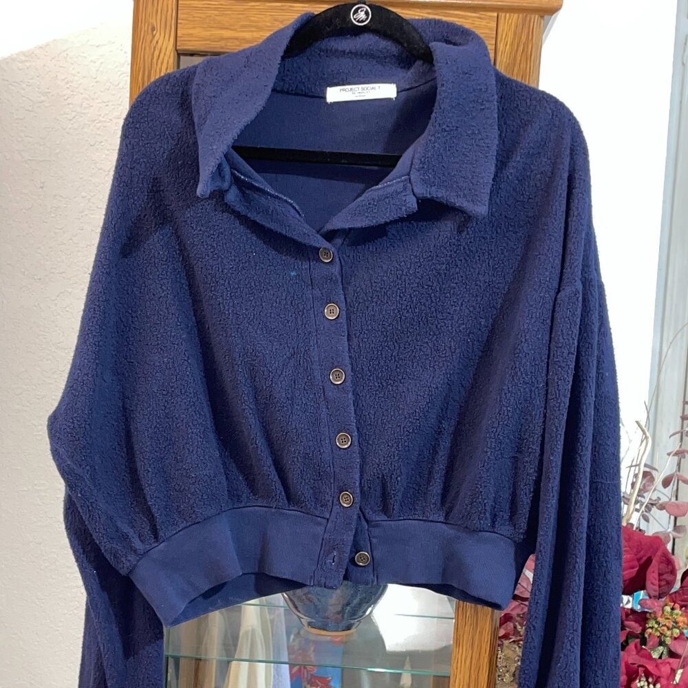 NWT $128 Galaxy Blue Sweater Top PROJECT SOCIAL T M